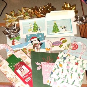 ⛄ 29 Peice Festive Holiday Gift Bags and Cards Set